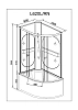 Душевая кабина Deto L L620RNLED+GM