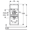 Система инсталляции для писсуаров Geberit GIS 461.689.00.1, для скрытой системы управления смывом писсуара