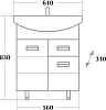 Тумба с раковиной Onika Балтика 60.12