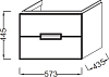 Тумба с раковиной 60см Jacob Delafon Reve светло-коричневая 2 ящика