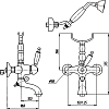 Смеситель Bugnatese Oxford 6302BR для ванны с душем бронза