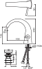 Смеситель для раковины Jaquar ARC-ABR-87011BCLW