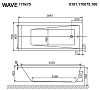 Акриловая ванна Whitecross Wave 0101.170075.100.LINENANO.CR хром, белый