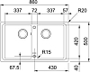 Кухонная мойка 86 см Franke Basis BFG 620 3,5" 114.0296.696, оникс