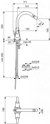 Смеситель для биде Vidima Seva Duo BA112AA хром