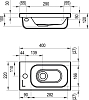 Умывальник Ravak Chrome 400 L 40х22 XJGL1100000