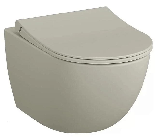 Подвесной безободковый унитаз Vitra Sento 7748B020-0101 крышка микролифт, цвет матовый тауп