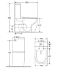 Унитаз-компакт безободковый Point Сатурн PN42901, крышка микролифт, режим смыва торнадо, цвет белый