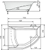 Акриловая ванна Alpen Tandem L 170х130 a06611