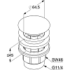 Донный клапан для раковины Kludi 1042605-00, хром