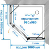 Душевой уголок Aquaton Lax 100x100 см 1AX024SSXX000, правый