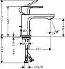 Смеситель для раковины Hansgrohe Rebris S 72586000, хром