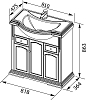 Тумба с раковиной Aquanet Лагуна 80 раковина Kirovit Классик 80