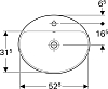 Раковина встраиваемая 48x55 см Geberit VariForm 500.721.01.2 с отверстием перелива, белый