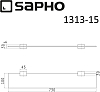 Полочка стеклянная Sapho Everest 1313-15, хром