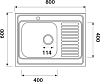 Мойка кухонная Kaiser KSS-8060L левая, хром