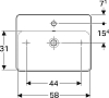 Раковина накладная 45x60 см Geberit VariForm 500.780.01.2 с отверстием перелива, белый