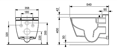 Инсталляция TECE Base 9400413.WC2 с безободковым унитазом TECEone с кнопкой смыва TECEnow, белый
