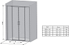 Душевая дверь в нишу 140 см Ravak MSD4 0WKM0U00Z1, сатин+тpанспаpент
