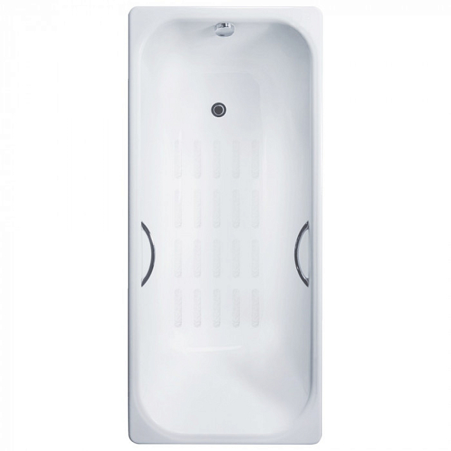 Ванна чугунная Delice Aurora 170х70 DLR230605R-AS белый, с отверстиями под ручки, антискользящее покрытие