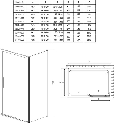 Боковая стенка Vincea Soft VSG-3SO900CL стекло прозрачное, хром