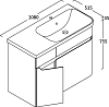 Мебель для ванной Berloni Bagno Joy JY BT36TM DX 110 белый глянцевый