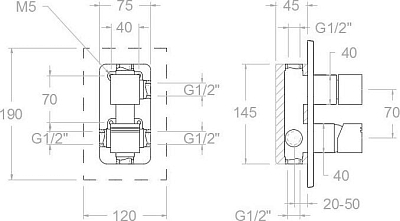 Смеситель RamonSoler Kuatro 471503S для душа