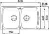 Кухонная мойка 86 см Franke Antea AZG 620 3,5" 114.0489.280, сахара