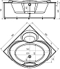 Акриловая ванна Aquatek Эпсилон 150x150 см EPS150-0000066, белый