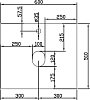 Консоль DIWO Элиста 60 светлое дерево, с раковиной Moduo 55 Leaf