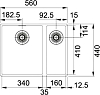 Кухонная мойка 56 см Franke Sirius SID 160 3,5" 125.0443.362, оникс