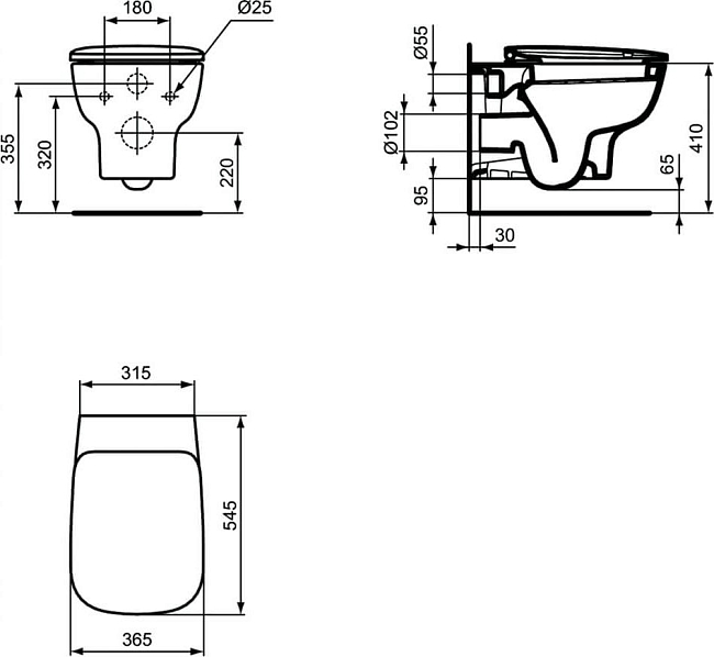 Комплект инсталляция с кнопкой смыва с подвесным унитазом Ideal Standard Prosys Esedra R030001 с сиденьем микролифт