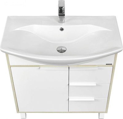 Тумба под раковину Aquaton Рико 75 1A215401RIB90, белый/бежевый