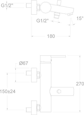 Смеситель RamonSoler Drako 3305D для ванны