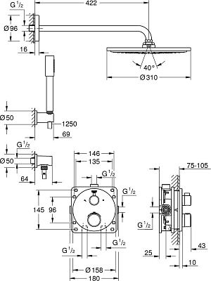 Душевой гарнитур Grohe Grohtherm 34731000