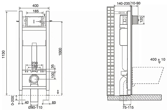 Инсталляция Jacob Delafon с безободковым унитазом Ideal Standard Tesi E33131RU-NF/T007901/T352701 Aquablade T007901, крышка микролифт
