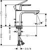 Смеситель для раковины Hansgrohe Rebris S 72513670, черный матовый