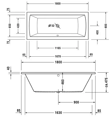 Акриловая ванна Duravit Daro 180х80 7000280000000 белый
