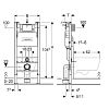 Инсталляция Geberit Alpha для подвесного унитаза, 458.233.00.1