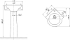 Раковина DIWO Псков 0100 угловая, с пьедесталом