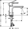 Смеситель для раковины Hansgrohe Rebris E 72553000, хром