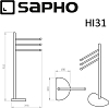 Стойка напольная Sapho Hibiscus HI31 с держателями для полотенец, хром