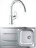 Комплект Кухонная мойка Grohe K400 31566SD0 + Смеситель Grohe BauLoop 31368000 для кухонной мойки