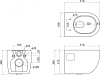 Подвесной унитаз Cezares Eco CZR-526-TH-R/2040SC безободковый с сиденьем микролифт, белый