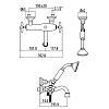 Смеситель для ванны с душем GATTONI Timor 18001D0 двухрычажный лейка в комплекте золото