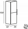 Шкаф-пенал Cezares Space 55051 spatolato bianco