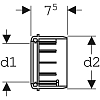 Переходная муфта Geberit PE 367.928.16.1, черная