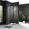 Душевой уголок BelBagno UNO-195-P-2-90-C-NERO 90x90, профиль черный, стекло прозрачное