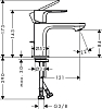 Смеситель для раковины Hansgrohe Rebris E 72587000, хром