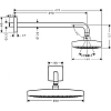 Верхний душ Hansgrohe Select E, 30 х 16 см, EcoSmart, 2 режима струи, с держателем, хром, 26609000